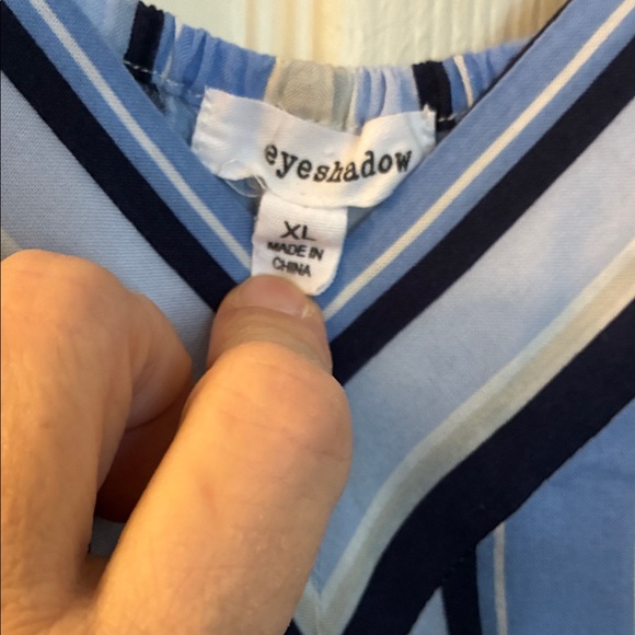 Eyeshadow Blue, White, & Yellow Jumpsuit - Picture 2 of 7